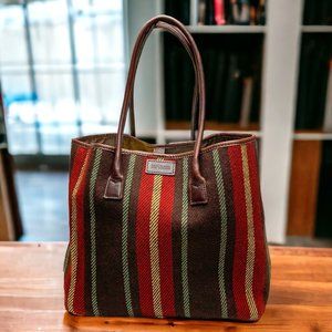 HARTMANN Multicolor Striped Wool with Leather Trim Large‎ Tote